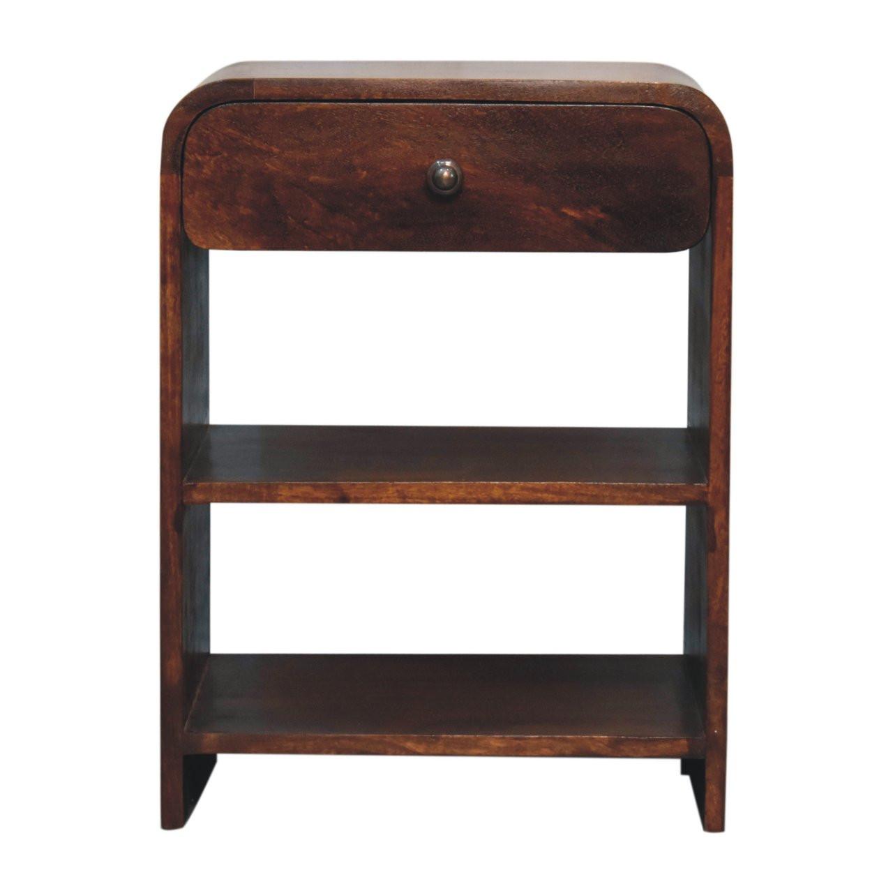 NACHTTISCH Kastanien-Finish, 1 Schublade, 2 Regale, Braun - Braun, Holz (35/60/45cm) - Artisan Furniture