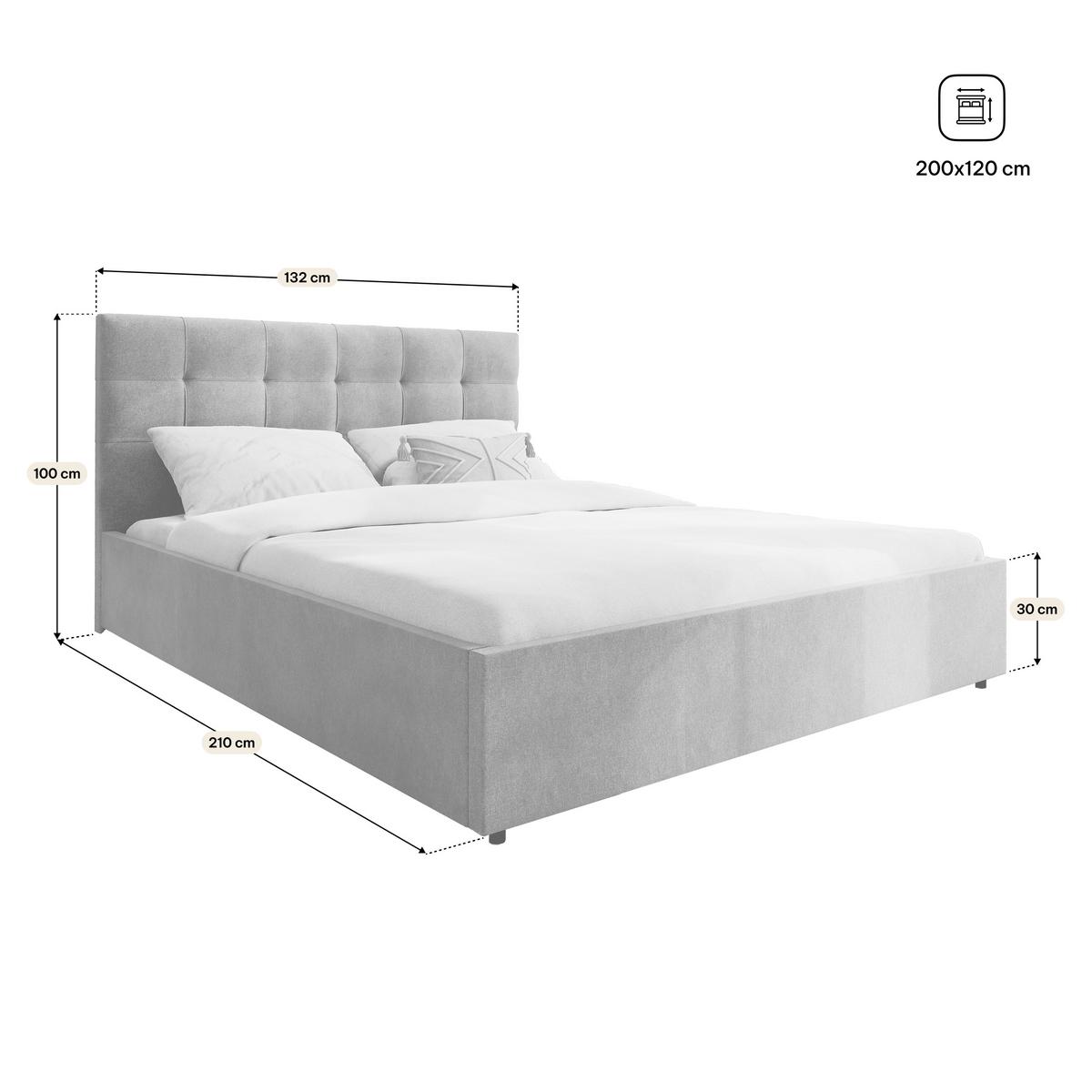 POLSTERBETT APE 120x200 cm mit Bettkästen - Braun - Braun, Holz/Textil - MASSENO