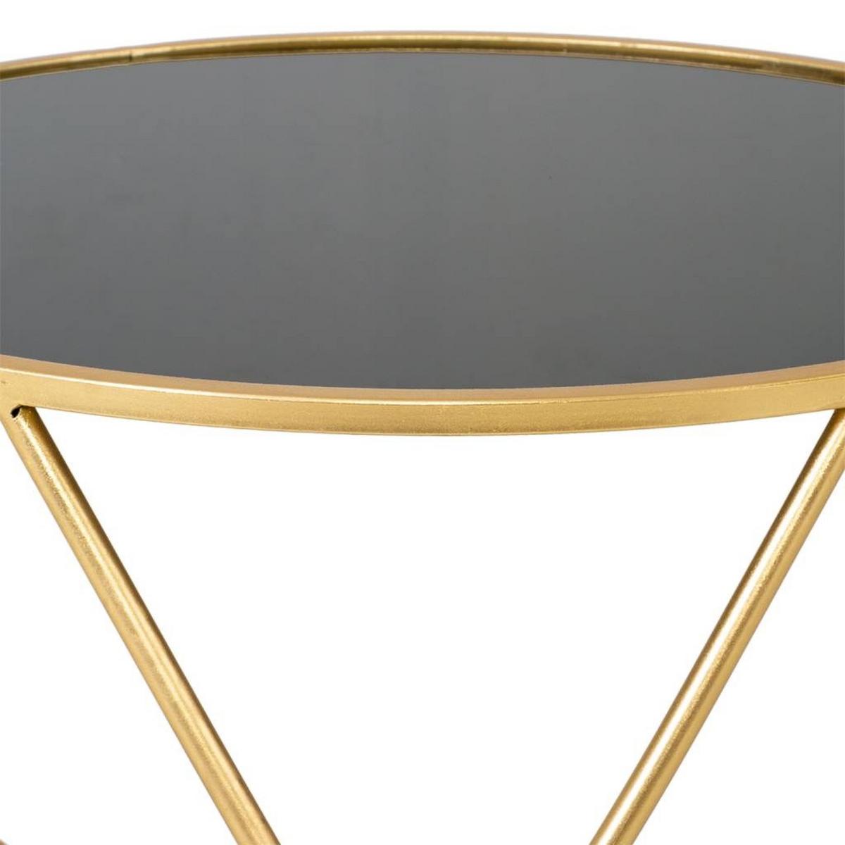 TISCH aus Metall und Glas, golden, 60x45cm - Goldfarben, Metall (60/60/45cm) - Wanderlust