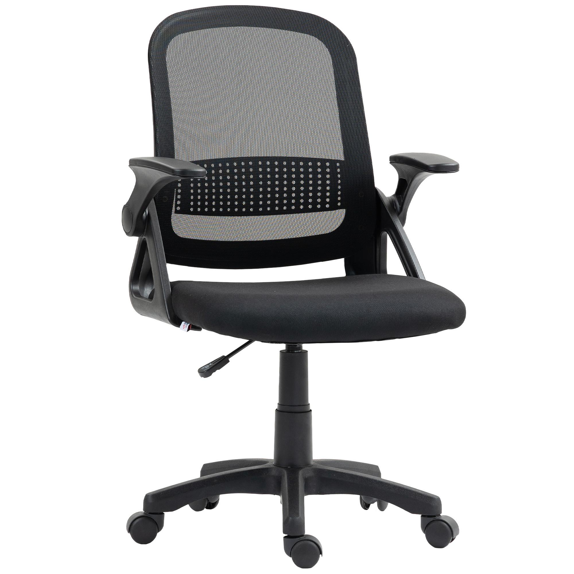 BÜROSTUHL höhenverstellbar aus Mesh Schwarz - Schwarz/Weiß, Kunststoff/Textil (57.5/101/60cm) - HOMCOM
