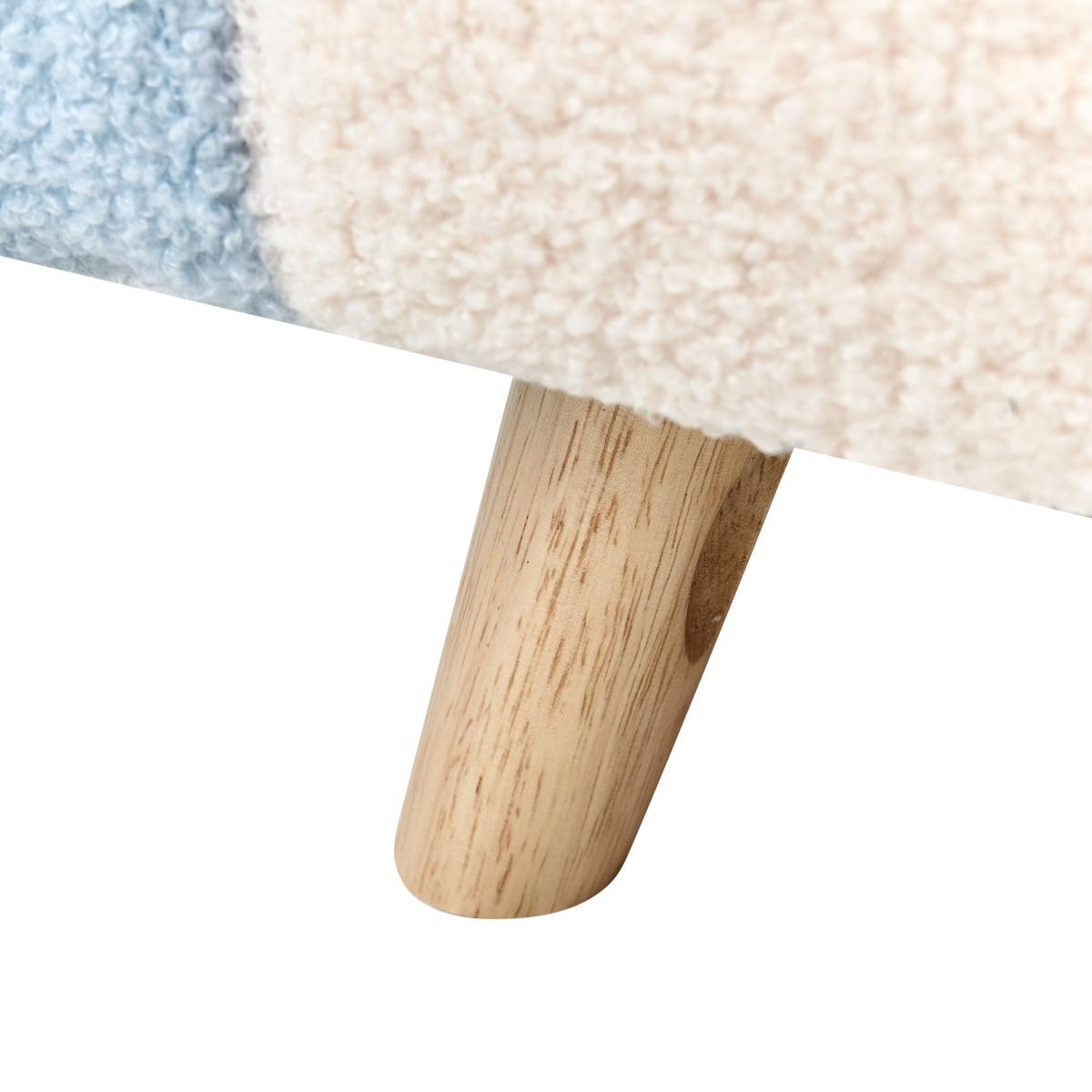 KINDERSESSEL Regenbogen Bouclé Hellblau Ombo - Weiß, Textil (52/46/46cm) - Beliani