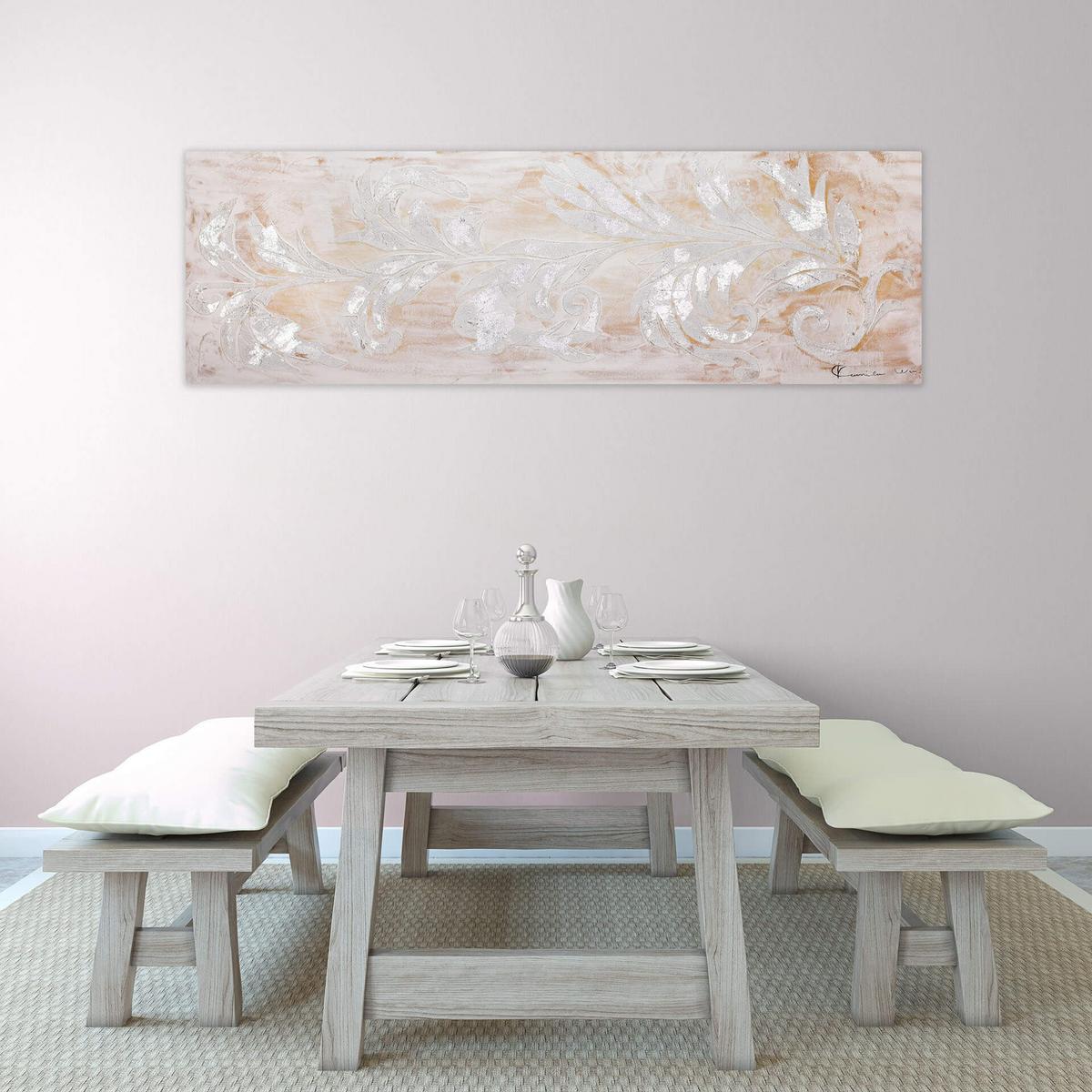 ACRYLBILD HANDGEMALT 150/50 cm - Beige, Holz/Textil (150/50cm) - KUNSTLOFT