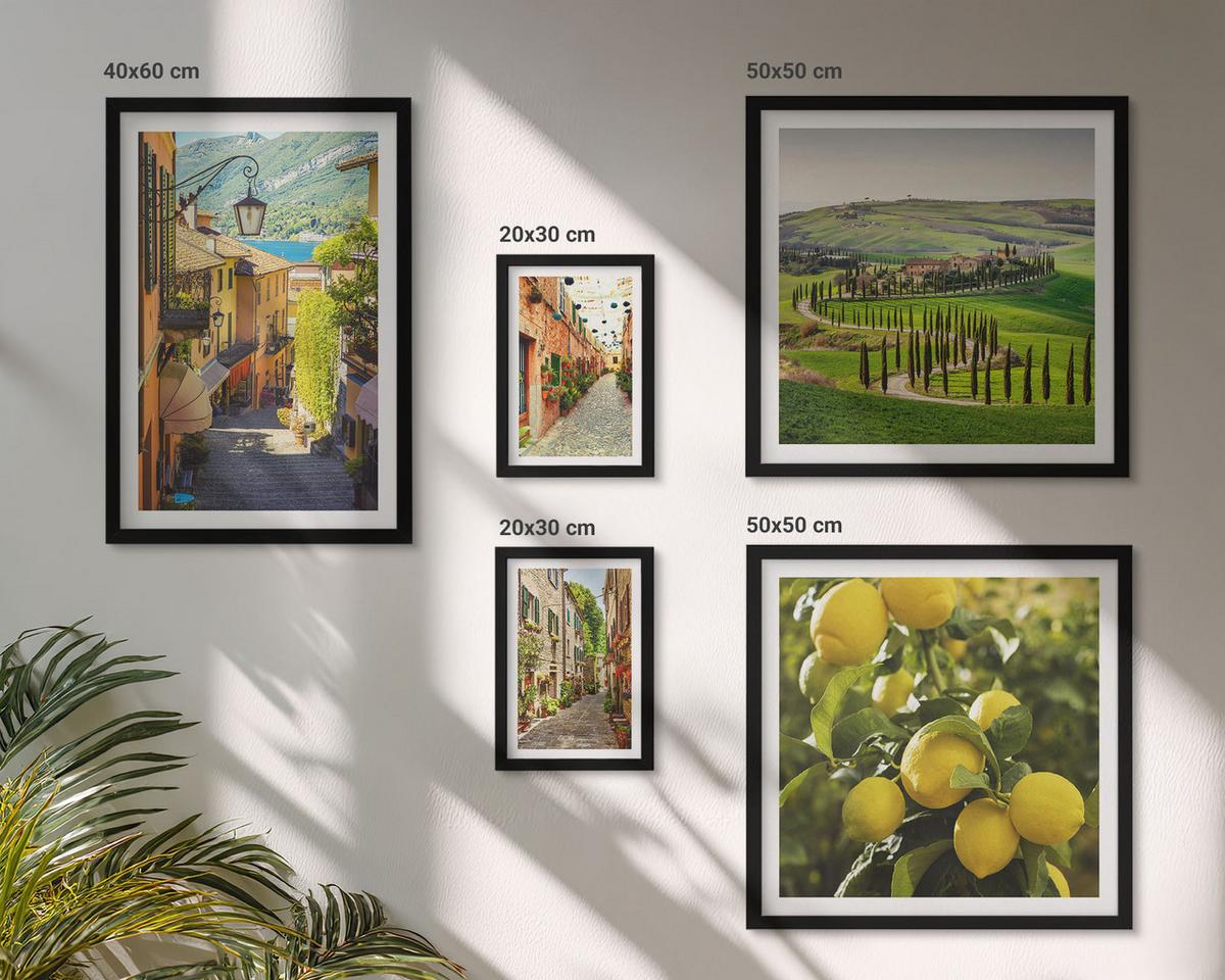 BILDER SET 5er Set - 50x50 cm & 20x30 cm & 40x60 cm Schwarzer Rahmen - Zitat über New Yorker Landschaften - Schwarz, Kunststoff (40/60cm) - TULUP