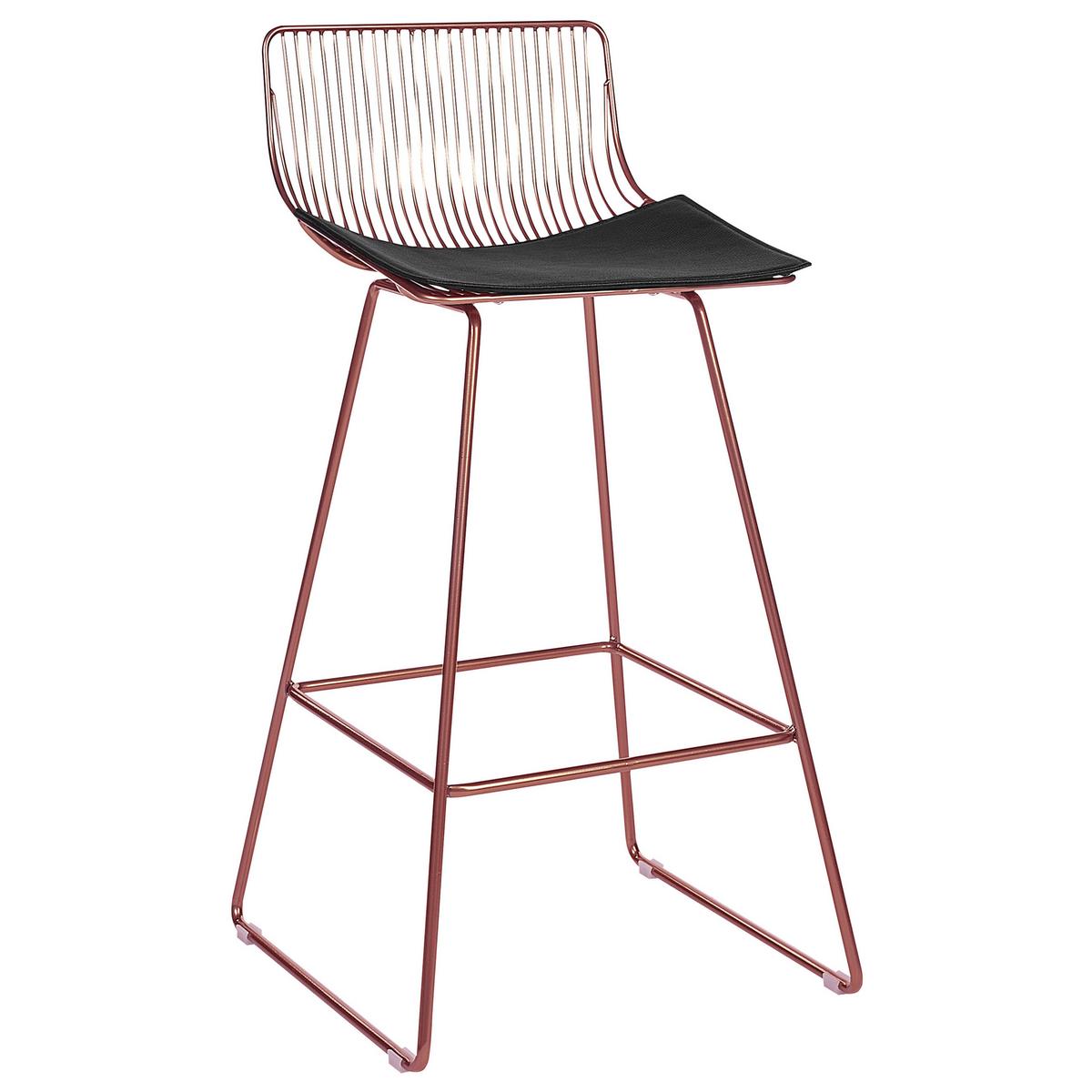 BARSTUHL 2er-Set Metall Roségold Fredonia - Roségold, Textil/Metall (50/97/49cm) - Beliani