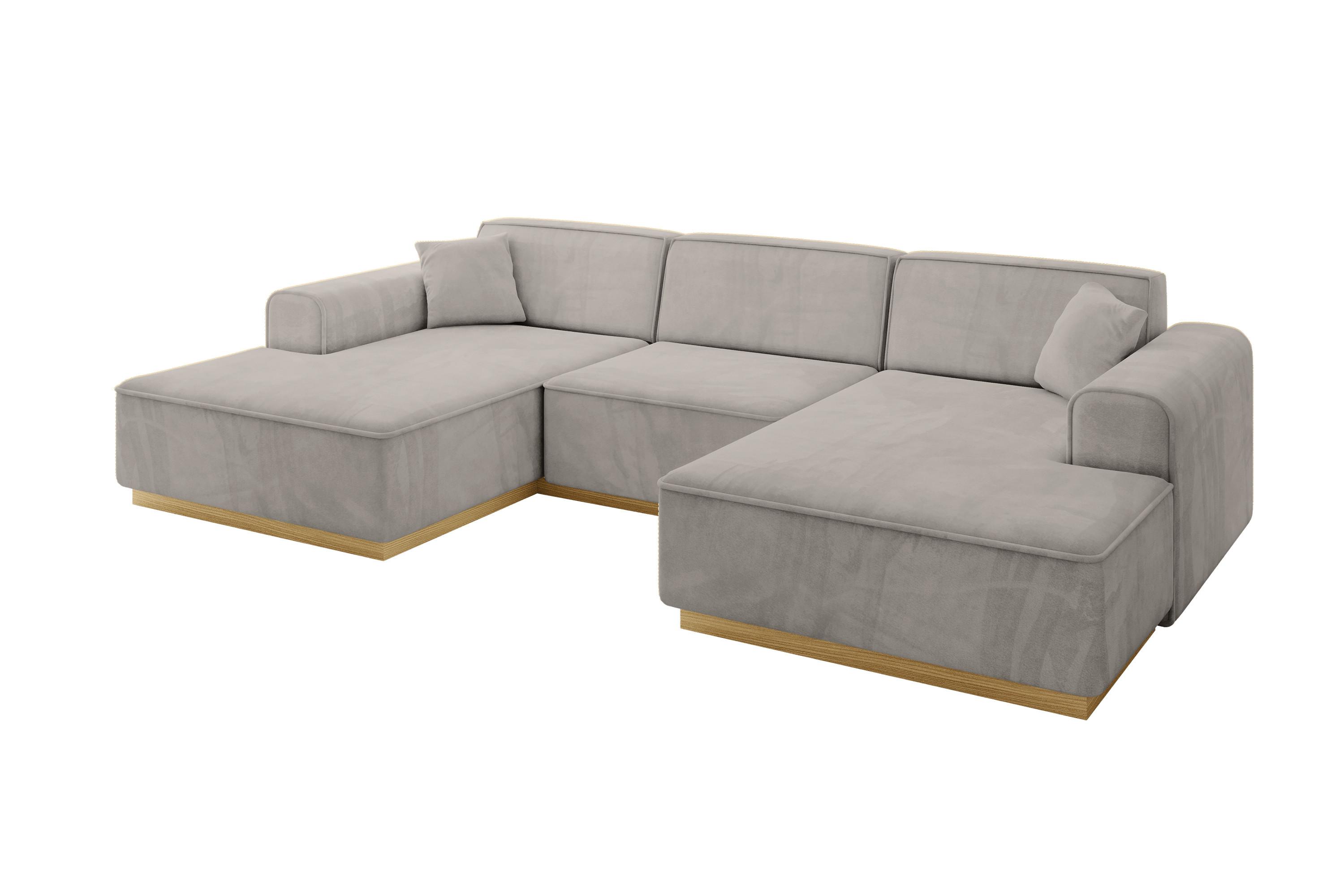 WOHNLANDSCHAFT IREA-U1-v2 - 303x171x83 cm Hellbraun - Hellbraun, Holzwerkstoff/Textil (303/83/171cm) - ALTDECOR
