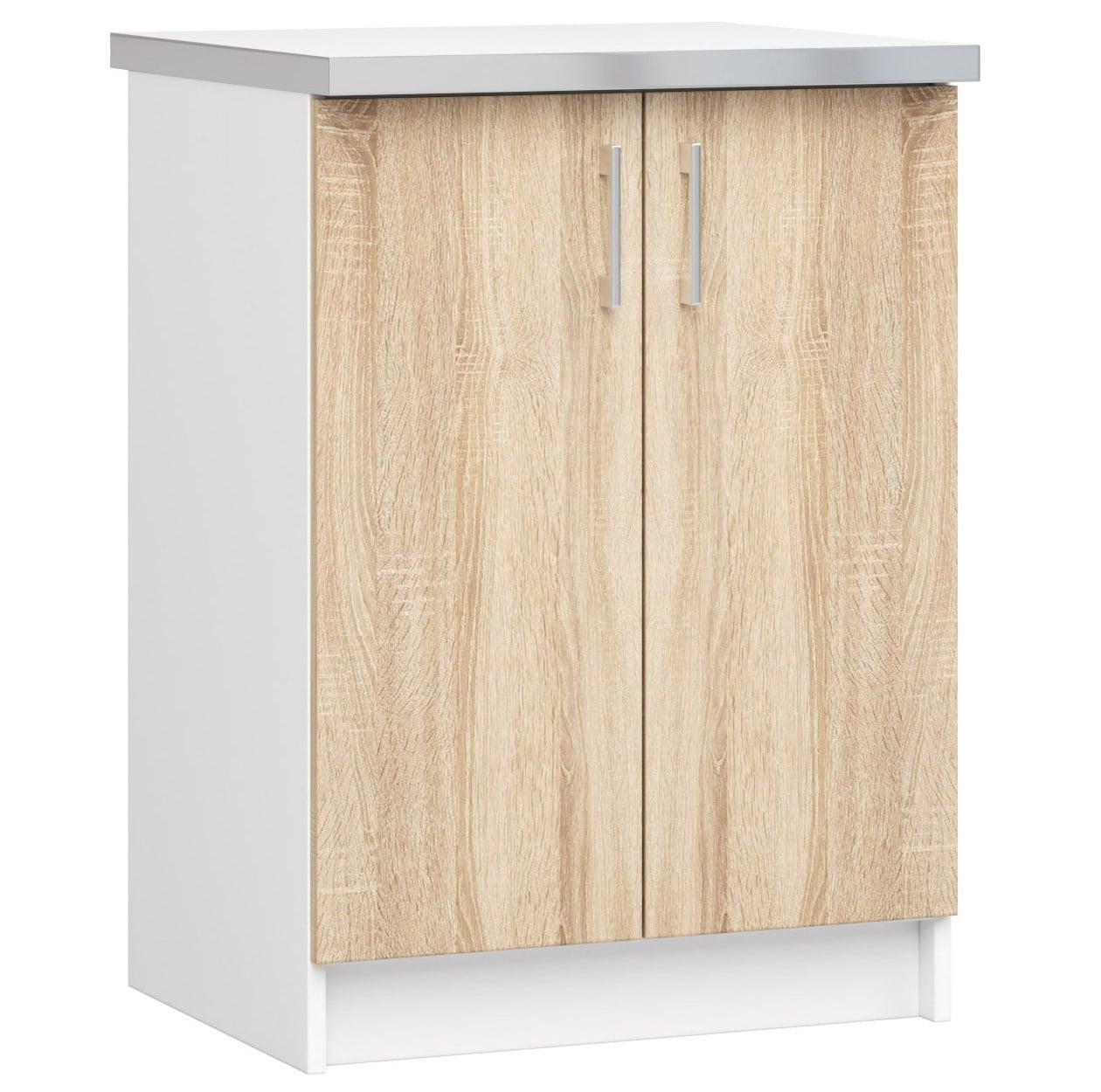 UNTERSCHRANK Weiß, Eiche Sonoma 82/60/44,5 - Weiß/Eiche Artisan, Holzwerkstoff (60/82/44.5cm) - RAUMHIRSCH FURNITURE