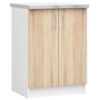 UNTERSCHRANK Weiß, Eiche Sonoma 82/60/44,5 - Weiß/Eiche Artisan, Holzwerkstoff (60/82/44.5cm) - RAUMHIRSCH FURNITURE