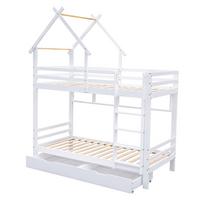 HAUSBETTEN 90/200cmWeiß - Weiß, Holz (205/243/95cm) - Urban Meuble