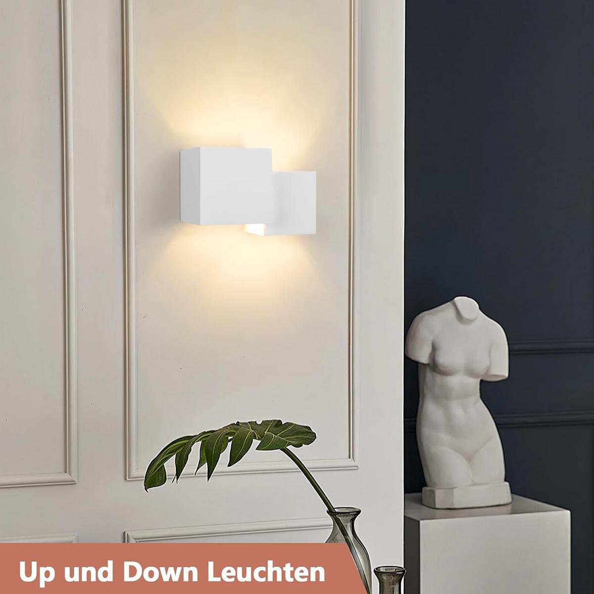 LED - WANDLEUCHTE Wellthun 13.5/11.5/19.7 cm - Weiß, Metall (13.5/11.5/19.7cm) - ZMH