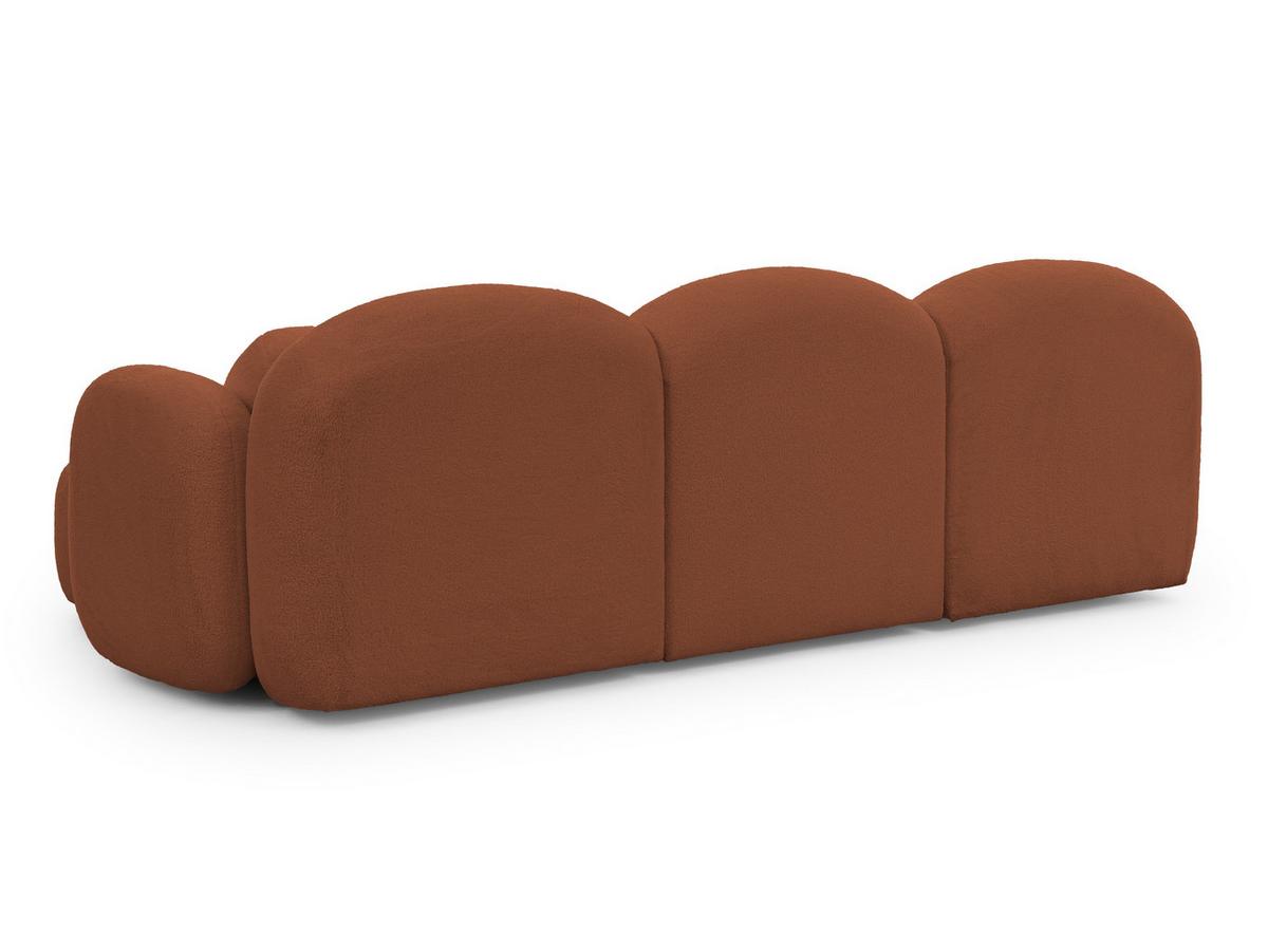 ECKSOFA Nuvola mit abgerundetem Design Terrakotta Bouclé-Stoff - Ottomane Rechts - Terracotta/Schwarz, Holz/Kunststoff (268/146cm) - S-Style Möbel