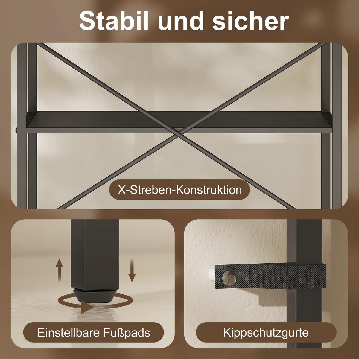 BÜCHERREGAL Standregal mit 5 Ebenen Büroregal Schwarz - Schwarz, Metall (30/170.5/60cm) - HOMCOM