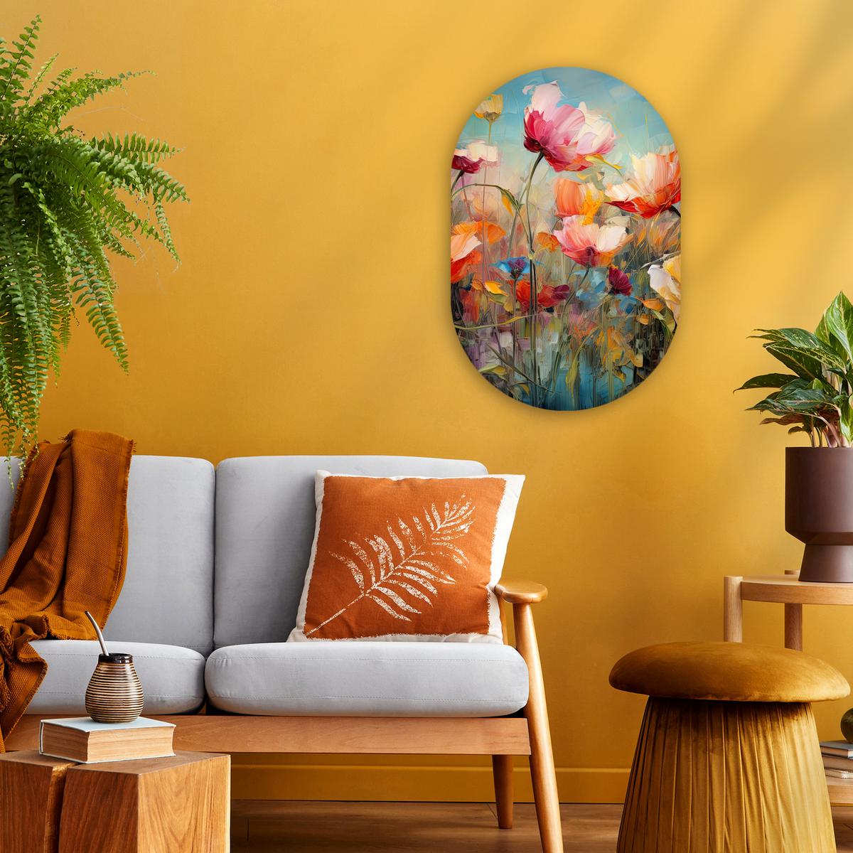 WANDBILD Blumen - Aquarell - Kunst - Botanisch - Natur Deko Wohnzimmer 40x60 cm - Orange, Kunststoff (40/60cm) - MuchoWow