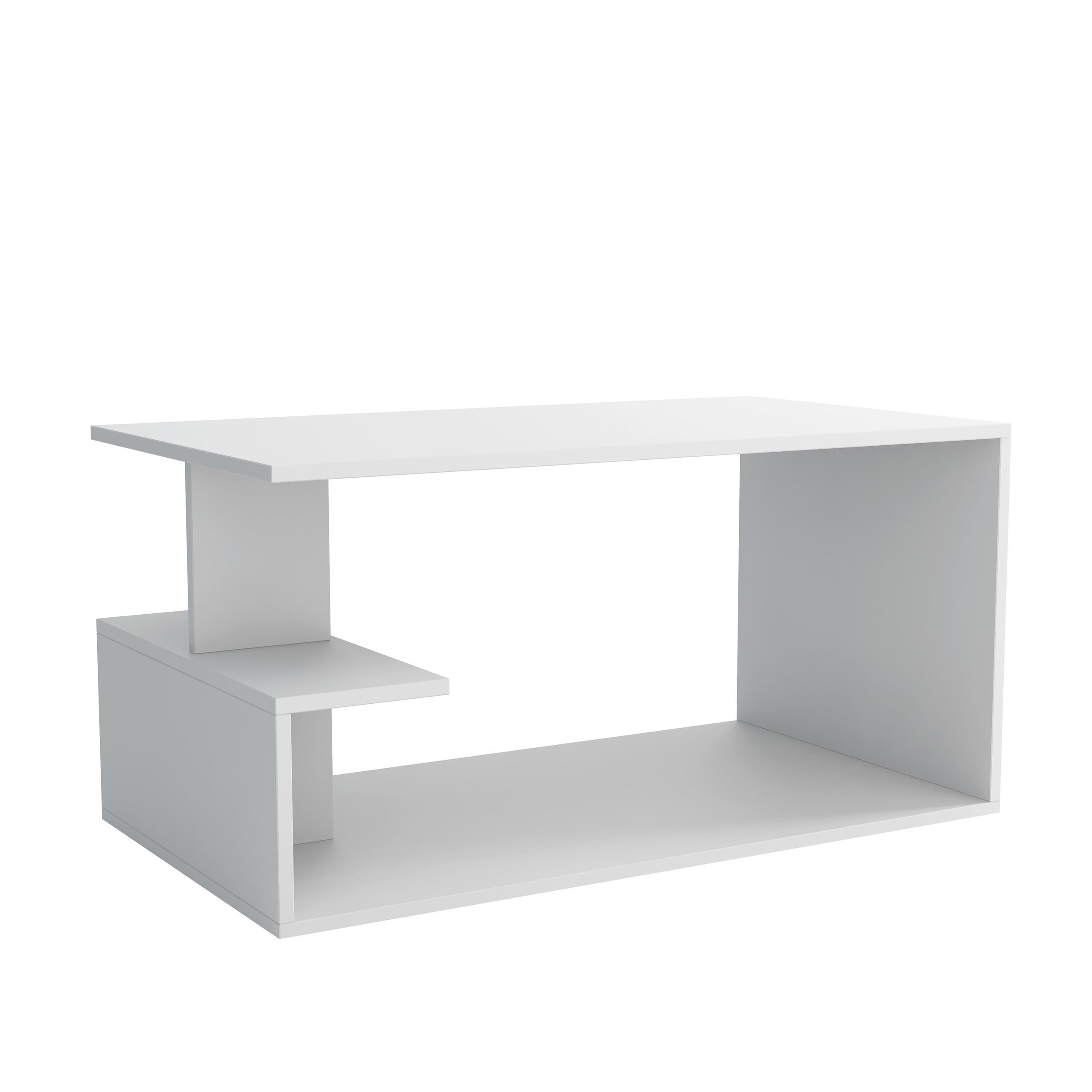 COUCHTISCH RICCARDO 90/50/46 cm Weiß - Weiß, Holzwerkstoff (46/90/50cm) - MASSENO