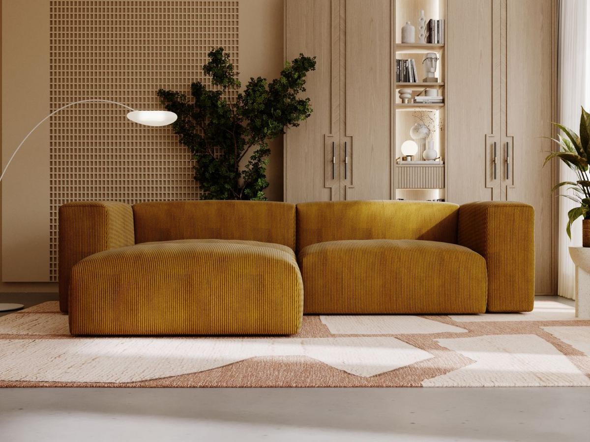 ECKSOFA Landi Braun Links - Schwarz/Braun, Kunststoff/Textil (180/240cm) - Graingold