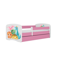 KINDERBETT Dino mit Schublade und Matratze 140/70 - Rosa, Holzwerkstoff (70/140cm) - RAUMHIRSCH FURNITURE