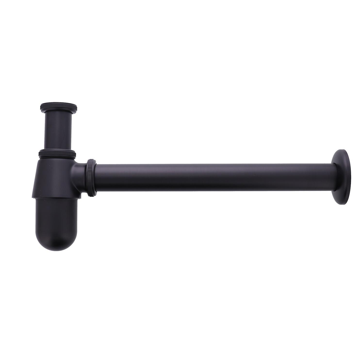SIPHON mit Ablaufgarnitur Schwarz für Waschbecken - Schwarz, Metall (5cm) - Badplaats