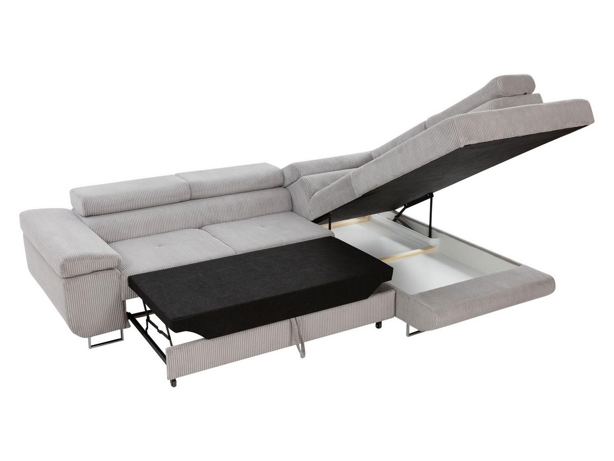 ECKSOFA Torezio Cord, Seite: Links - Beige, Holz/Textil (274/203cm) - MIRJAN24