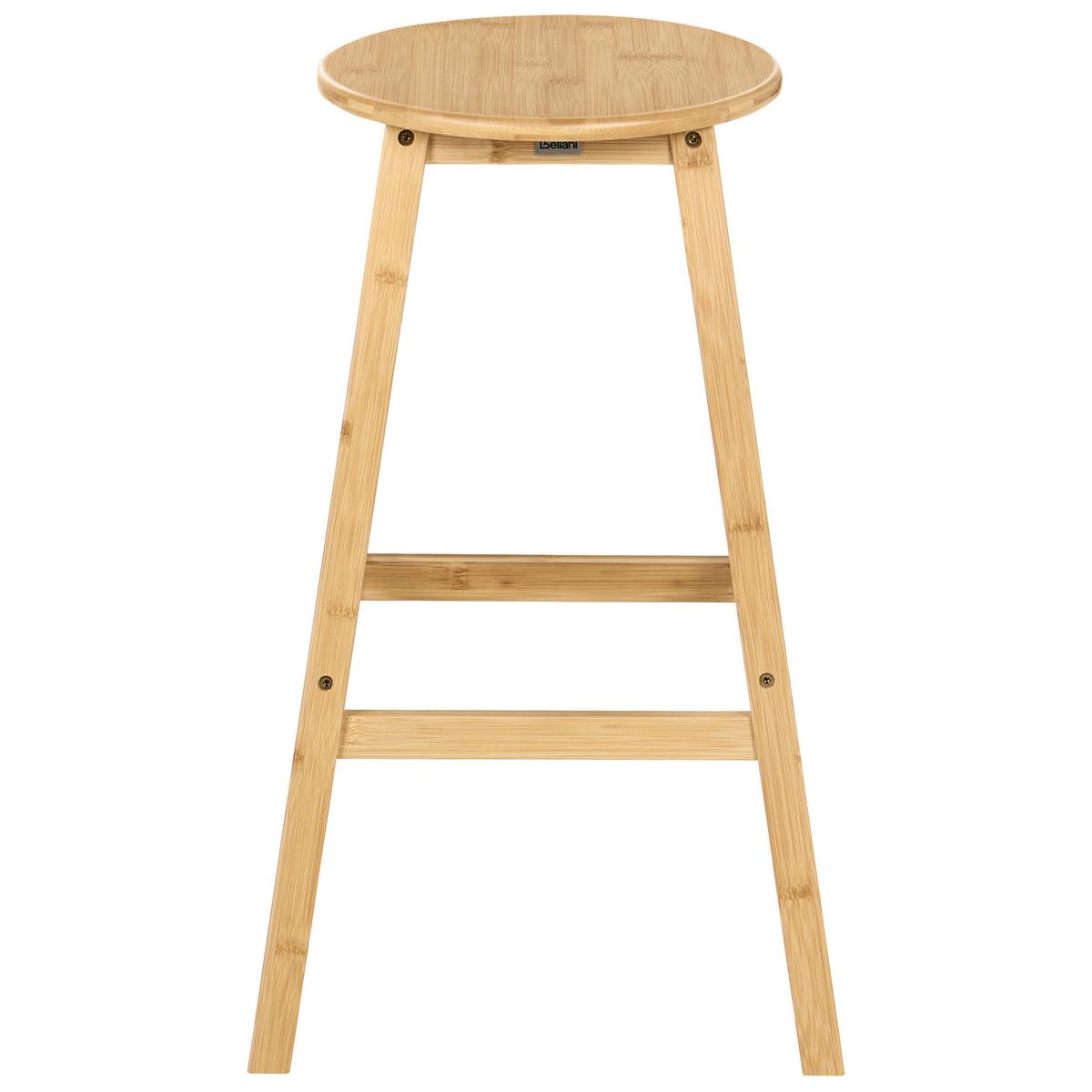 BARHOCKER 2er-Set Bambus Hellbraun Ancelle - Hellbraun/Braun, Holz (40/65/40cm) - Beliani