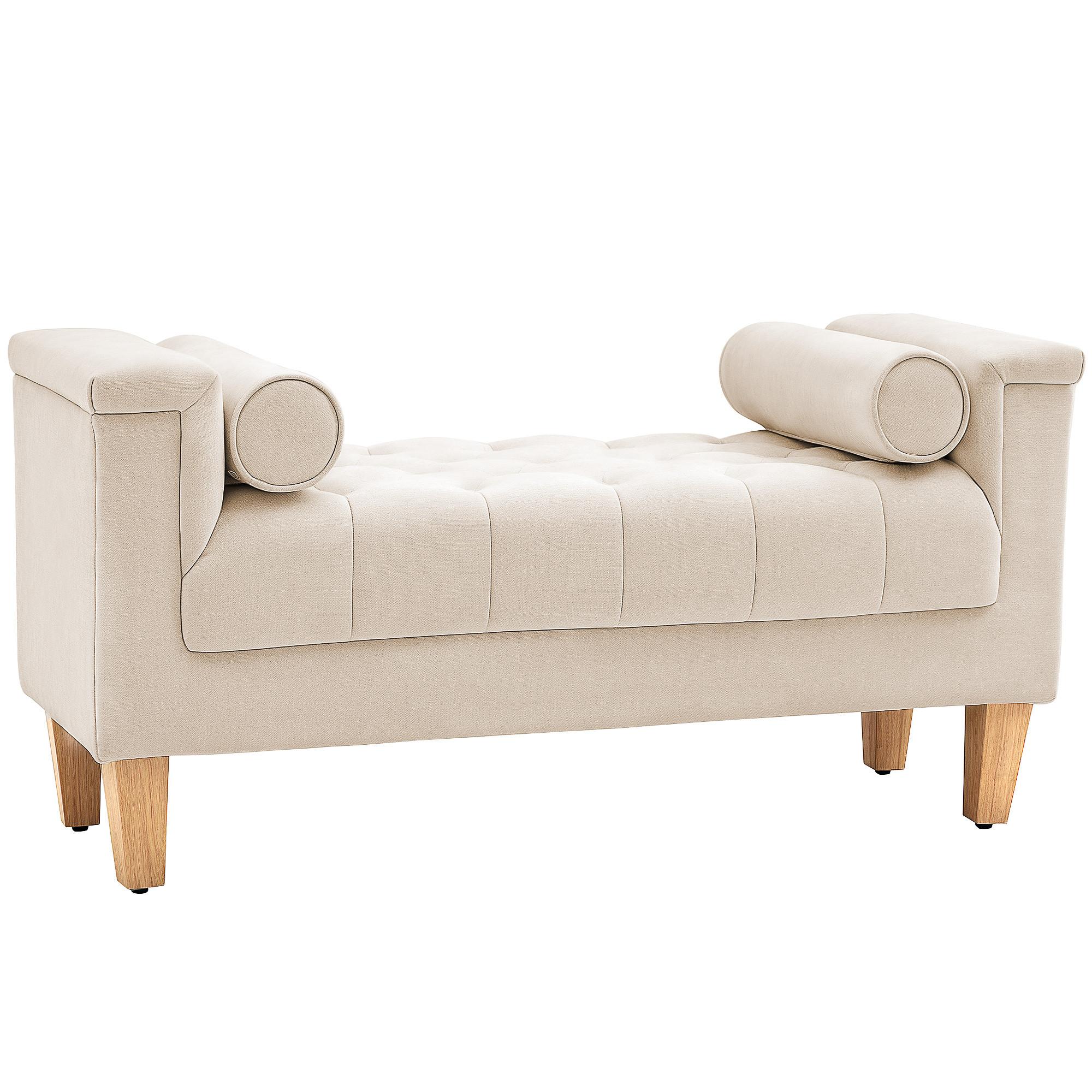 POLSTERBANK mit Chenille-Bezug, Armlehne, 115 x 44 x 58 cm Beige - Beige, Textil (44/58/115cm) - HOMCOM