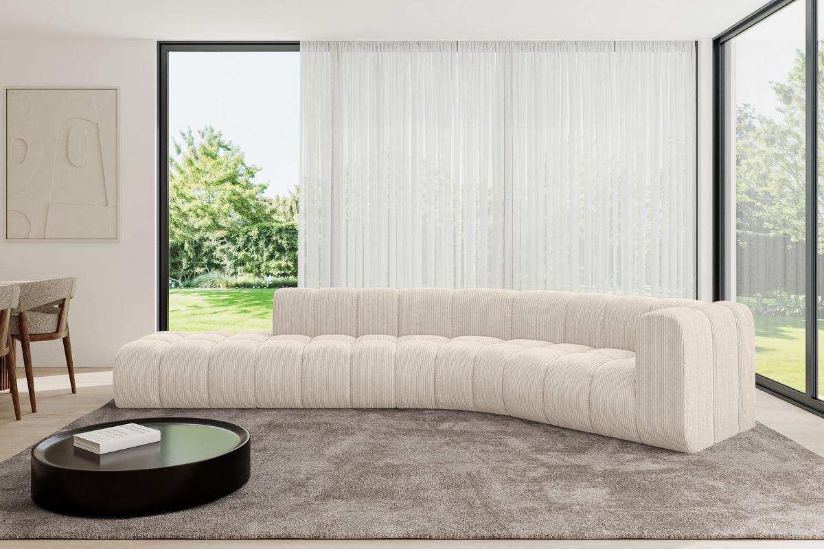 ECKSOFA modulares Sofa Tilmo-L1 - 399x194x70 cm Beige - Beige, Holzwerkstoff/Textil (399/194cm) - ALTDECOR