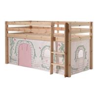 KINDERBETT Karolina 210x114x106 Massivholz Natur Textilset Burg 1 - Hellgrau/Kieferfarben, Holz (90/200cm) - 58aufmkessel
