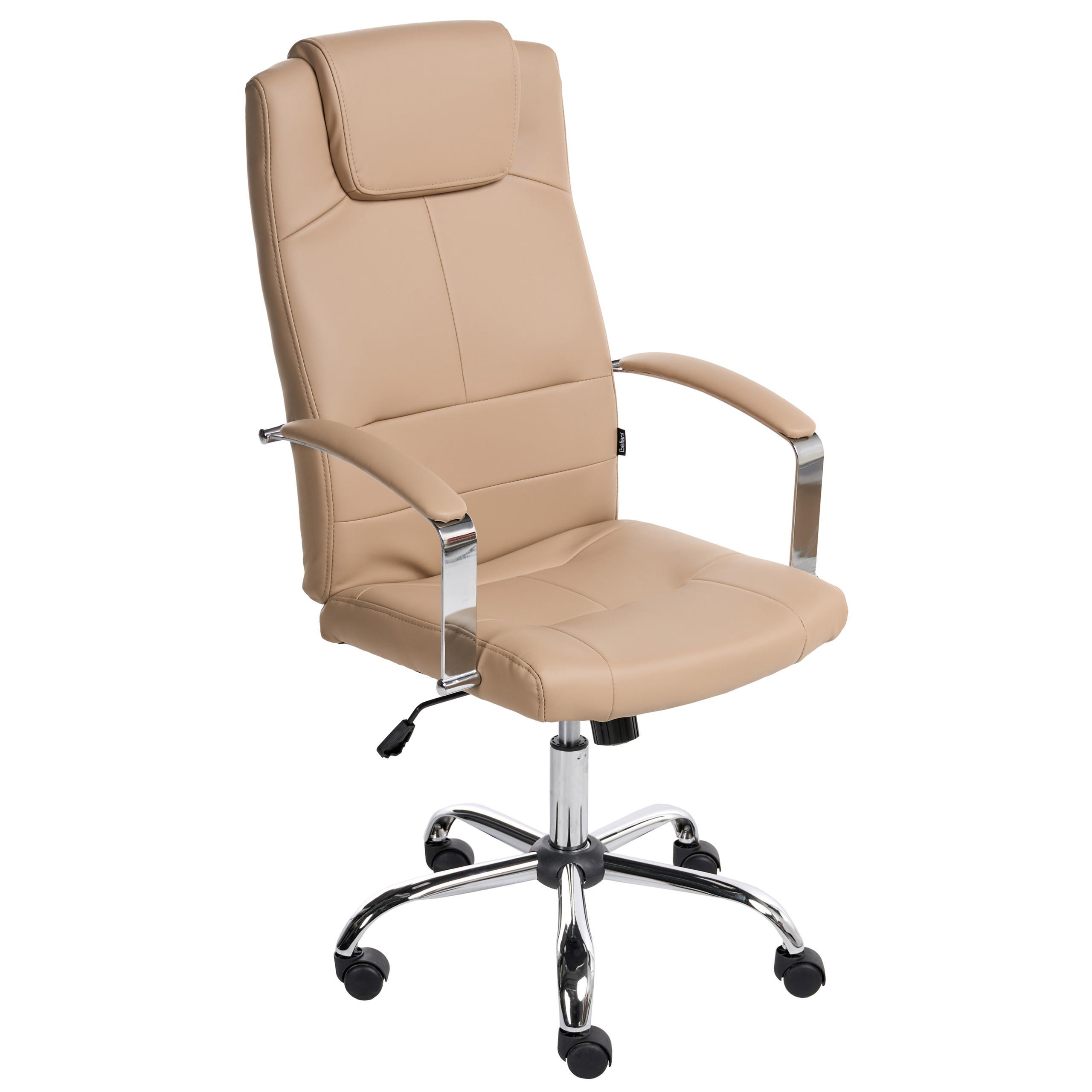CHEFSESSEL Sandbeige Winner - Beige/Silberfarben, Kunststoff (60/112/60cm) - Beliani