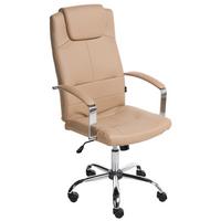 CHEFSESSEL Sandbeige Winner - Beige/Silberfarben, Kunststoff (60/112/60cm) - Beliani