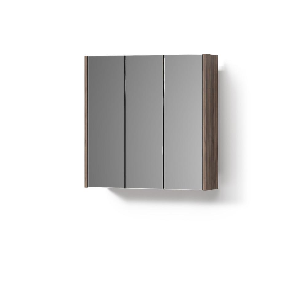 BADSPIEGELSCHRANK Savuto Anthrazit Hochglanz 67.4 x 68 cm - Schwarz Hochglanz, Holzwerkstoff (67.4/68/17cm) - Livinity®