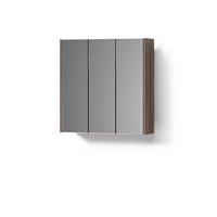 BADSPIEGELSCHRANK Savuto Anthrazit Hochglanz 67.4 x 68 cm - Schwarz Hochglanz, Holzwerkstoff (67.4/68/17cm) - Livinity®