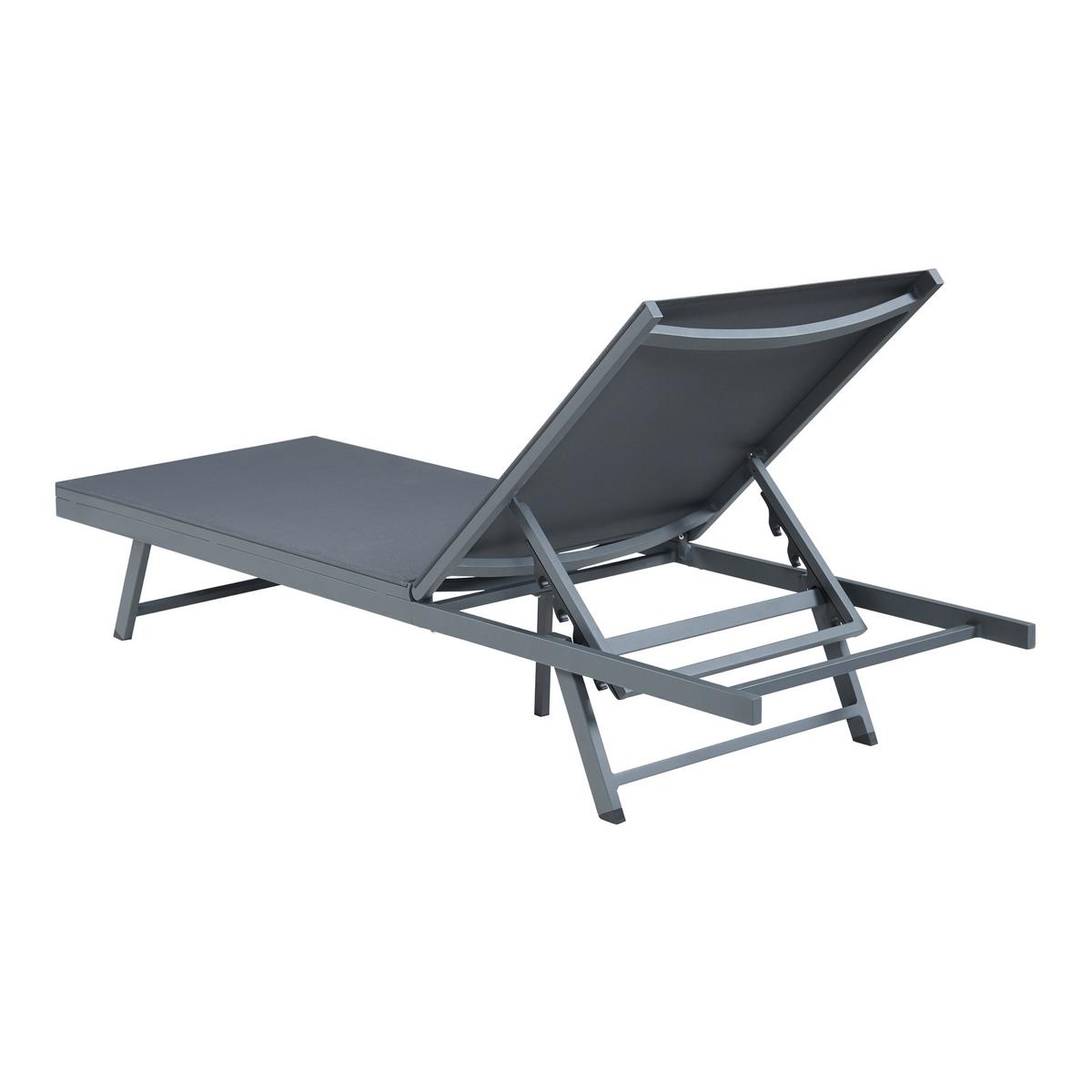 SONNENLIEGE Baragiano - Dunkelgrau, Textil/Metall (197/30/64cm) - casa.pro