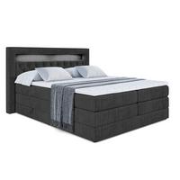 BOXSPRINGBETT NOEL GOLD KING - 180x200 - H3/H4 - Schwarz - Schwarz, Holzwerkstoff (180/200cm) - ALTDECOR