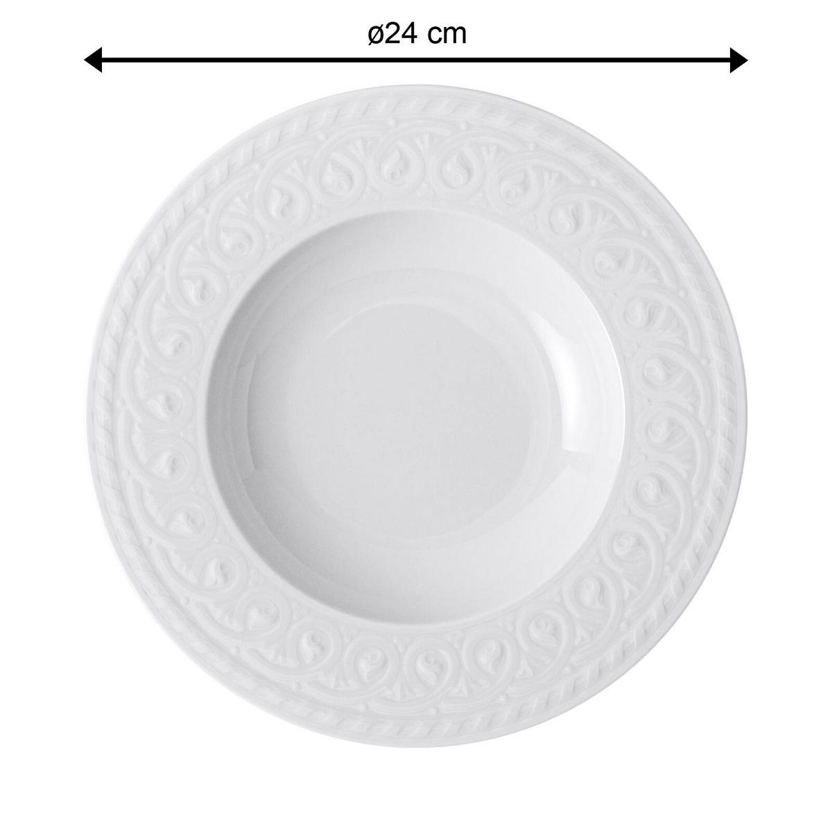 SUPPENTELLER Cellini weiß ø 24 cm 6er Set - Weiß, Keramik (24cm) - Villeroy & Boch