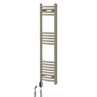 HANDTUCHHEIZKÖRPER elektrisch 400 x 1200 mm Beige Badheizkörper gebogen mit Seitenanschluss mit Heizstab 600W - Beige, Metall (40/120/3cm) - LuxeBath