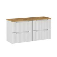 WASCHTISCHUNTERSCHRANK 120.4cm Riva Weiß und Holz - Weiß, Holzwerkstoff (120.4/59/40cm) - Petits-meubles