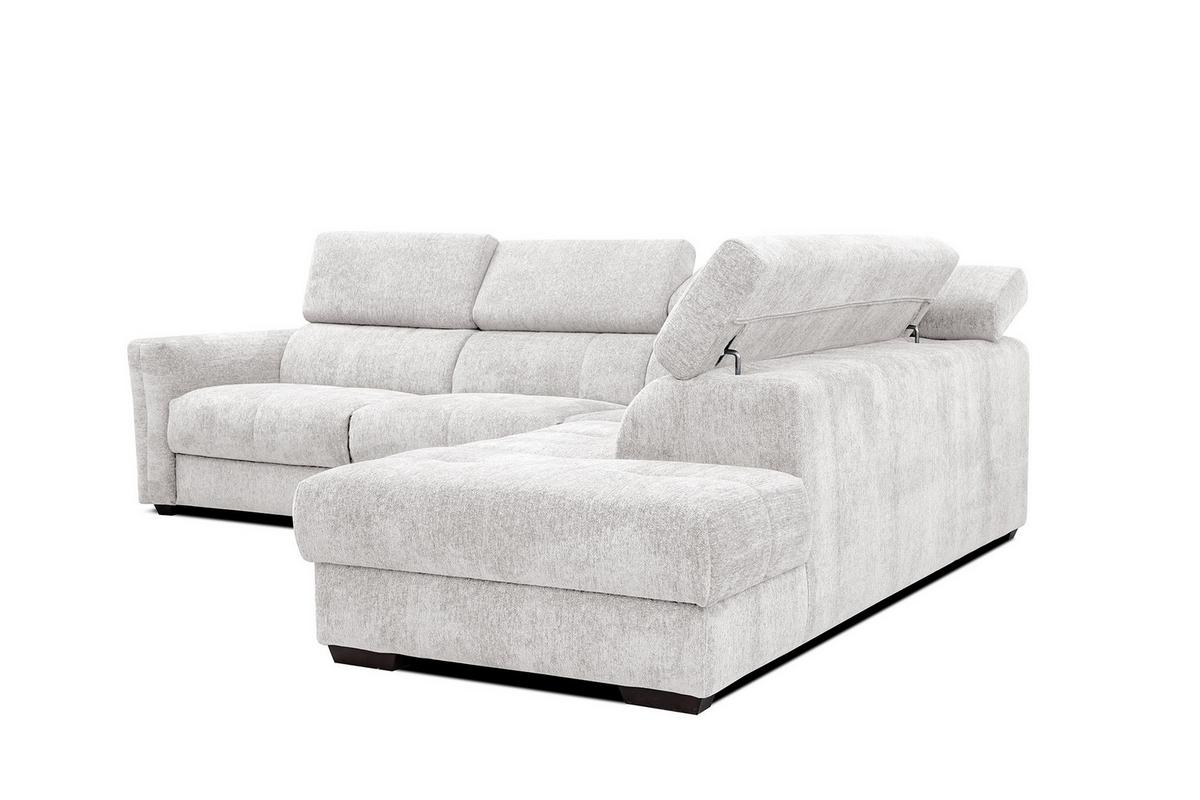 ECKSOFA CALVERA 5-Sitzer, weiß - Weiß, Holzwerkstoff/Textil (298/239cm) - Wozimo