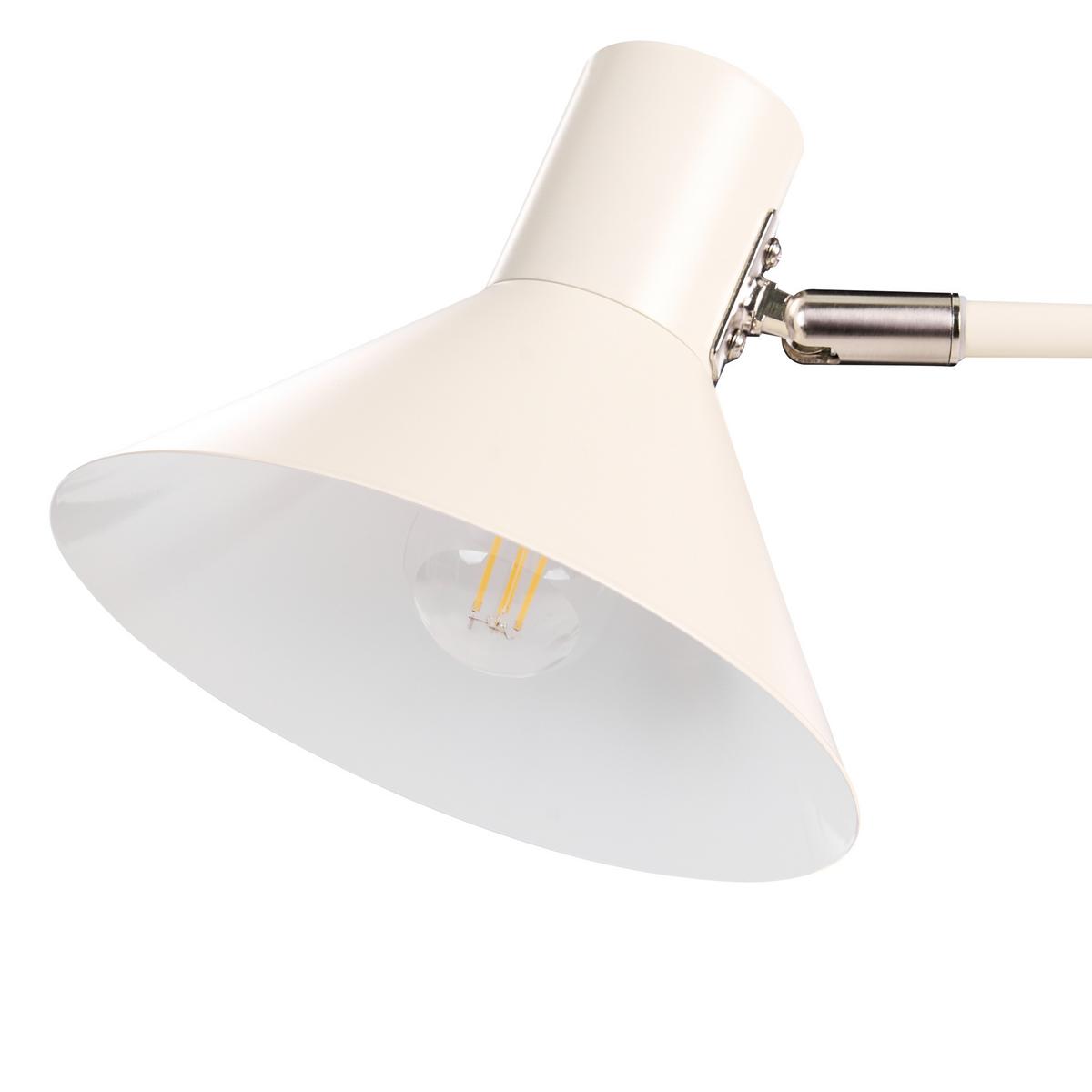 SCHREIBTISCHLAMPE Metall Cremeweiß Rimava - Creme, Metall (17/17/51cm) - Beliani
