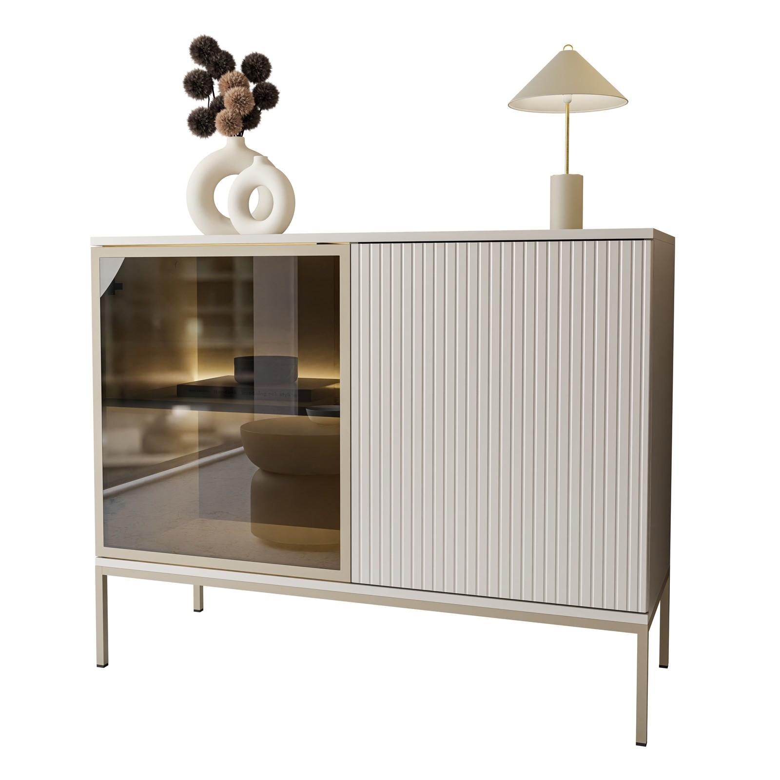 KOMMODE ECLIPSE K104 mit Beleuchtung,KASCHMIR - Kaschmir, Holzwerkstoff (104/83/39cm) - Lookway
