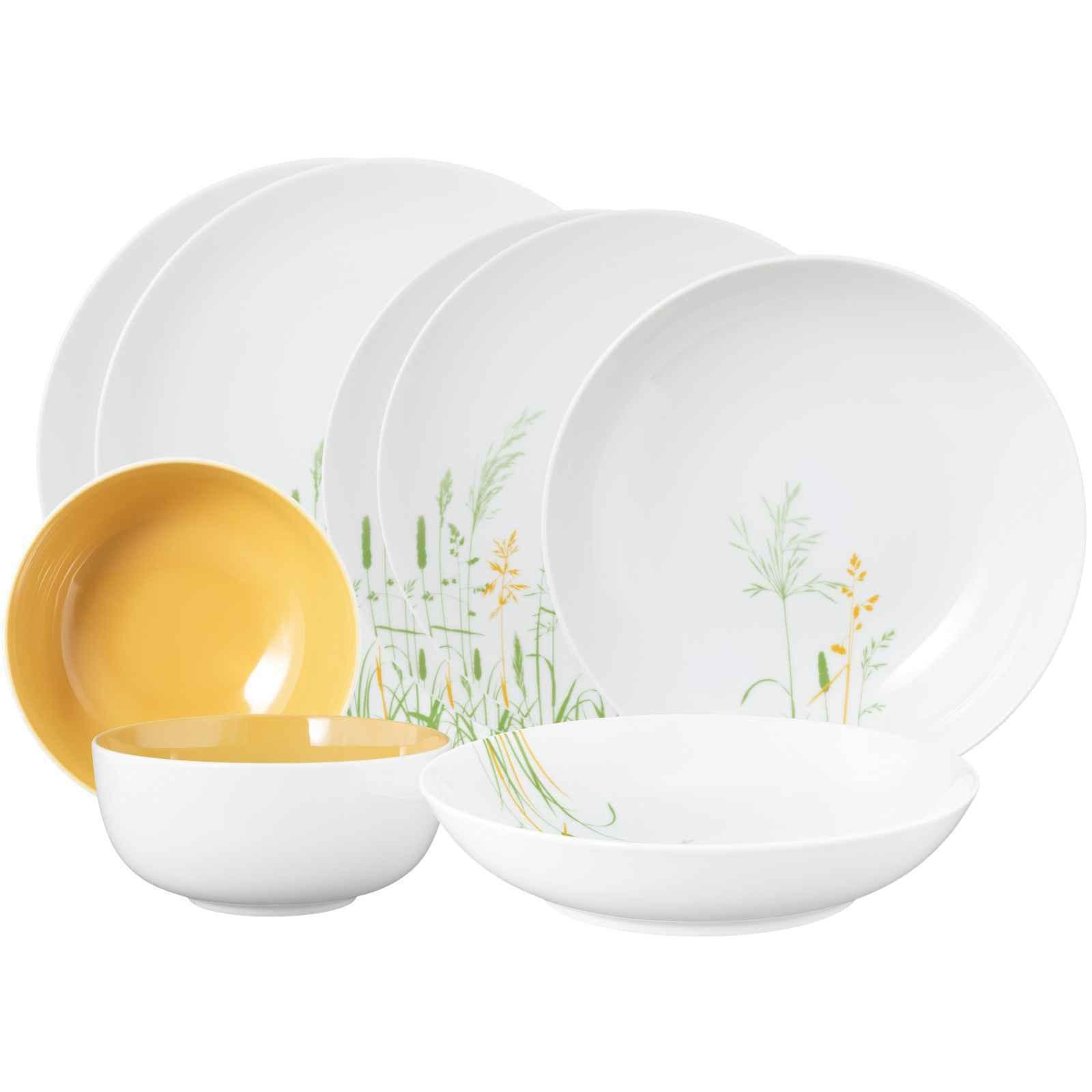 EINSTEIGER-SET Liberty Meadow Grasses Curry gelb 8-tlg. - Gelb, Keramik (2/2/2cm) - Seltmann Weiden