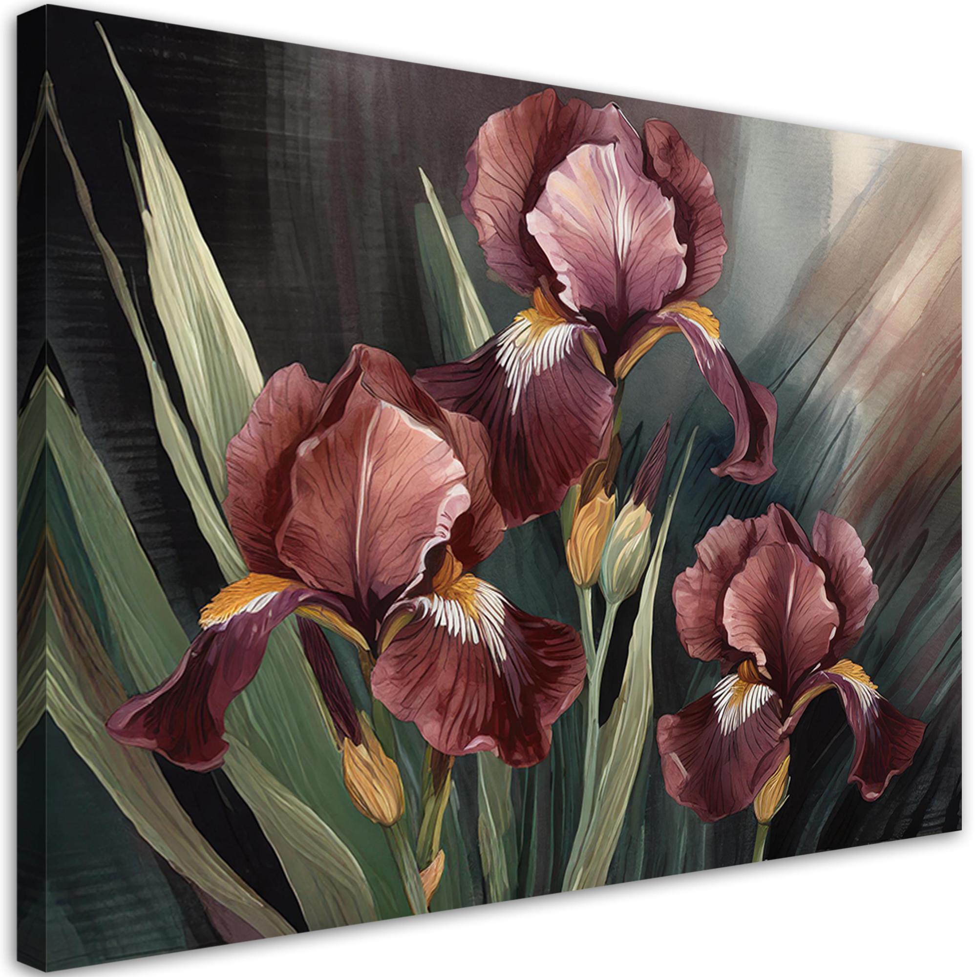 WANDBILD blumen pflanzen botanik - Rot, Textil (60/40cm) - Feeby
