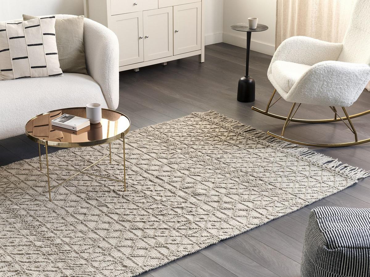 KURZFLOR-TEPPICH Alucra 230/160 cm - Beige, Textil (160/230cm) - Beliani