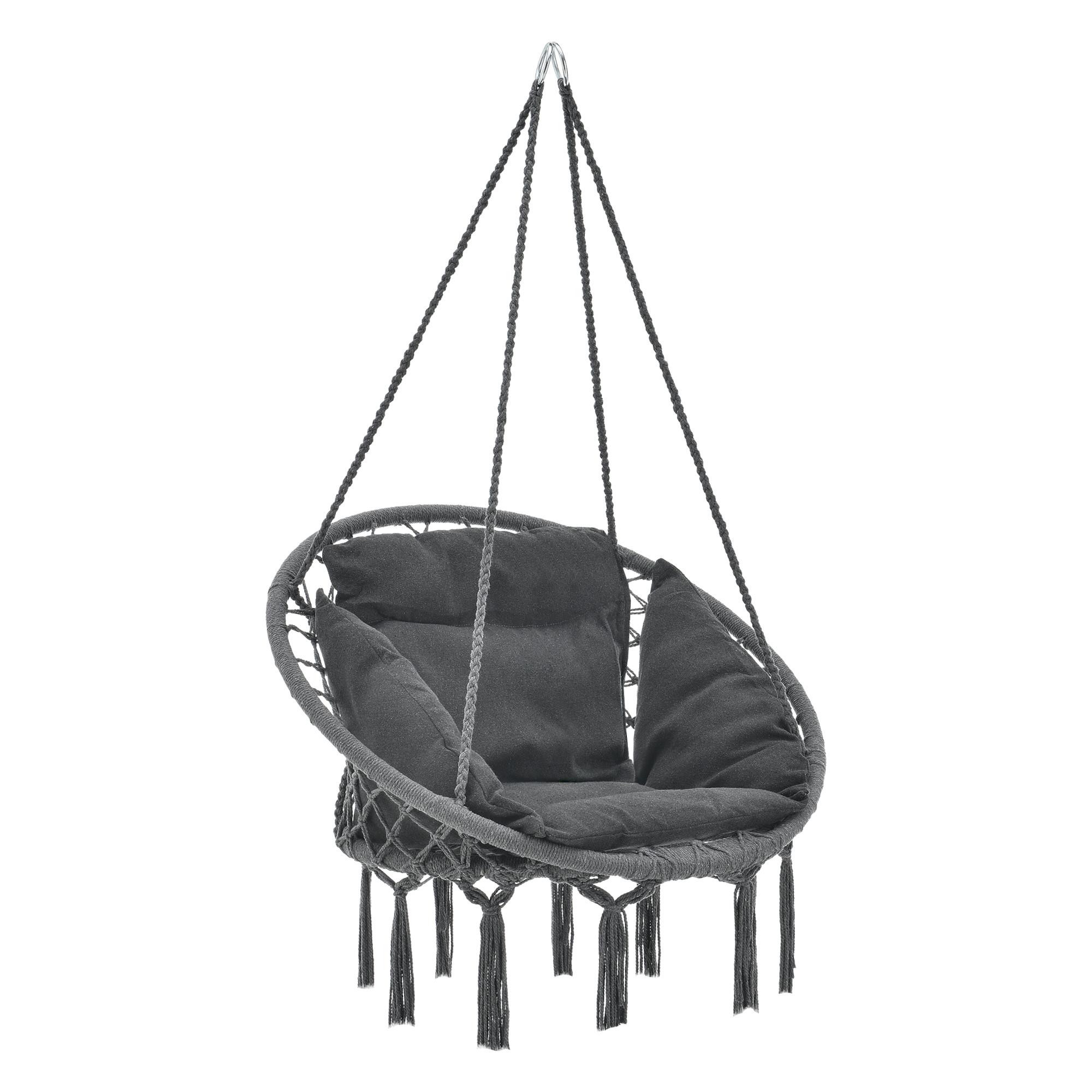 HÄNGESESSEL Kailua - Dunkelgrau, Textil (80/135/80cm) - casa.pro