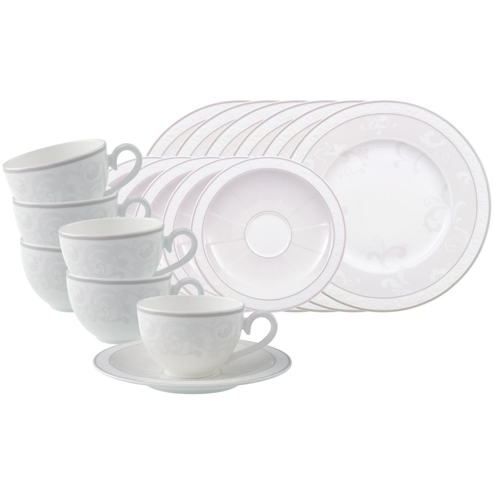 KAFFEESERVICE Gray Pearl weiß 18-tlg. - Weiß, Keramik (2/2/2cm) - Villeroy & Boch