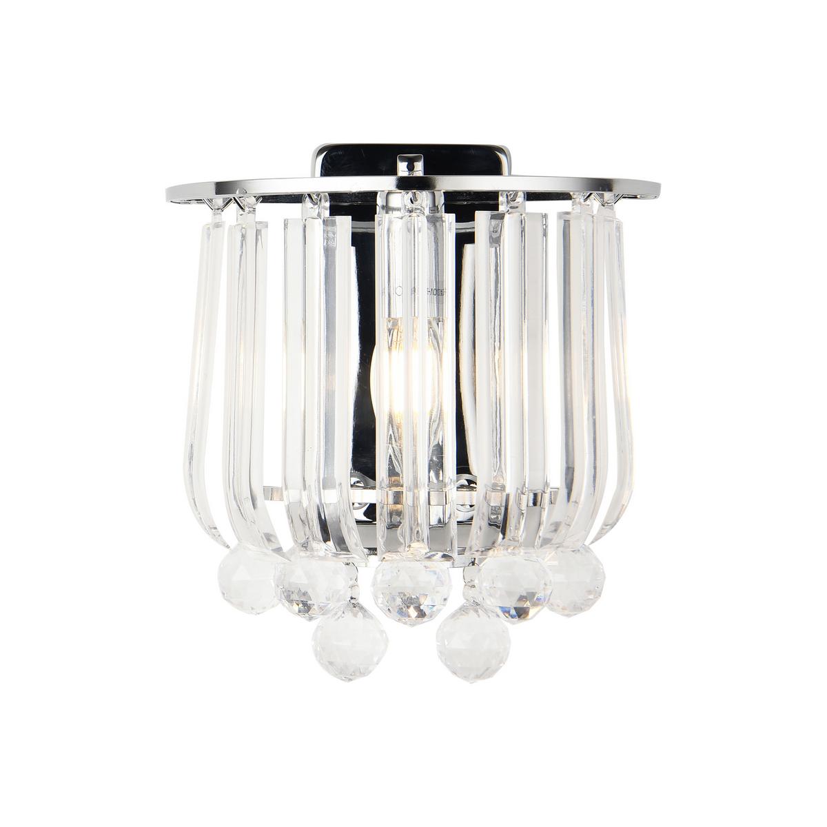 WANDLEUCHTE Alnwick - Chromfarben, Kunststoff/Metall (22/24/15cm) - lux.pro