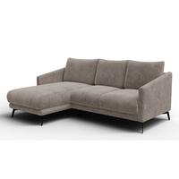 ECKSOFA VILT 3-Sitzer, taupe - Taupe/Schwarz, Holzwerkstoff/Textil (221/156cm) - Wozimo