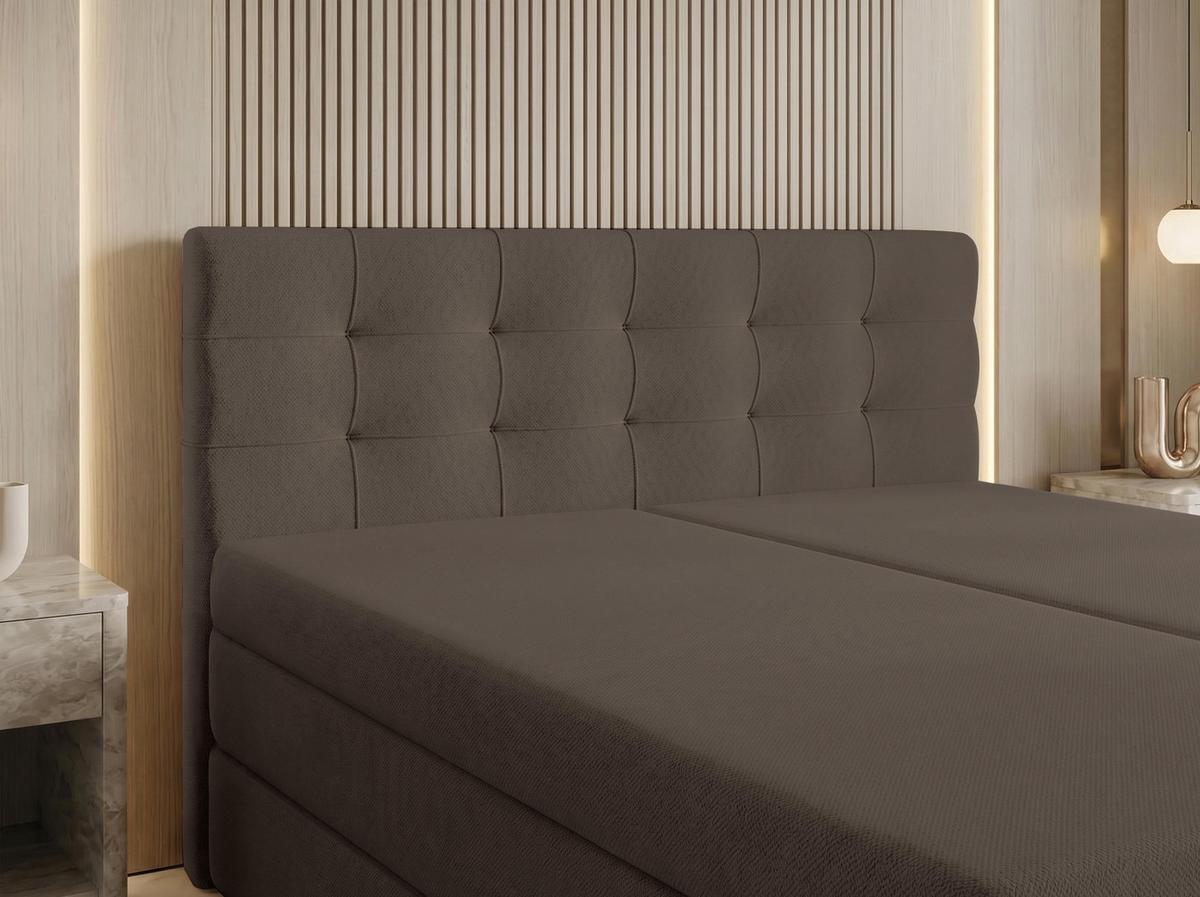 BOXSPRINGBETT FINIKE 140x200 cm mit Bettkasten und 2 Matratzen - Braun + TOPPER - Schwarz/Braun, Holz/Holzwerkstoff (140/200cm) - AX Living