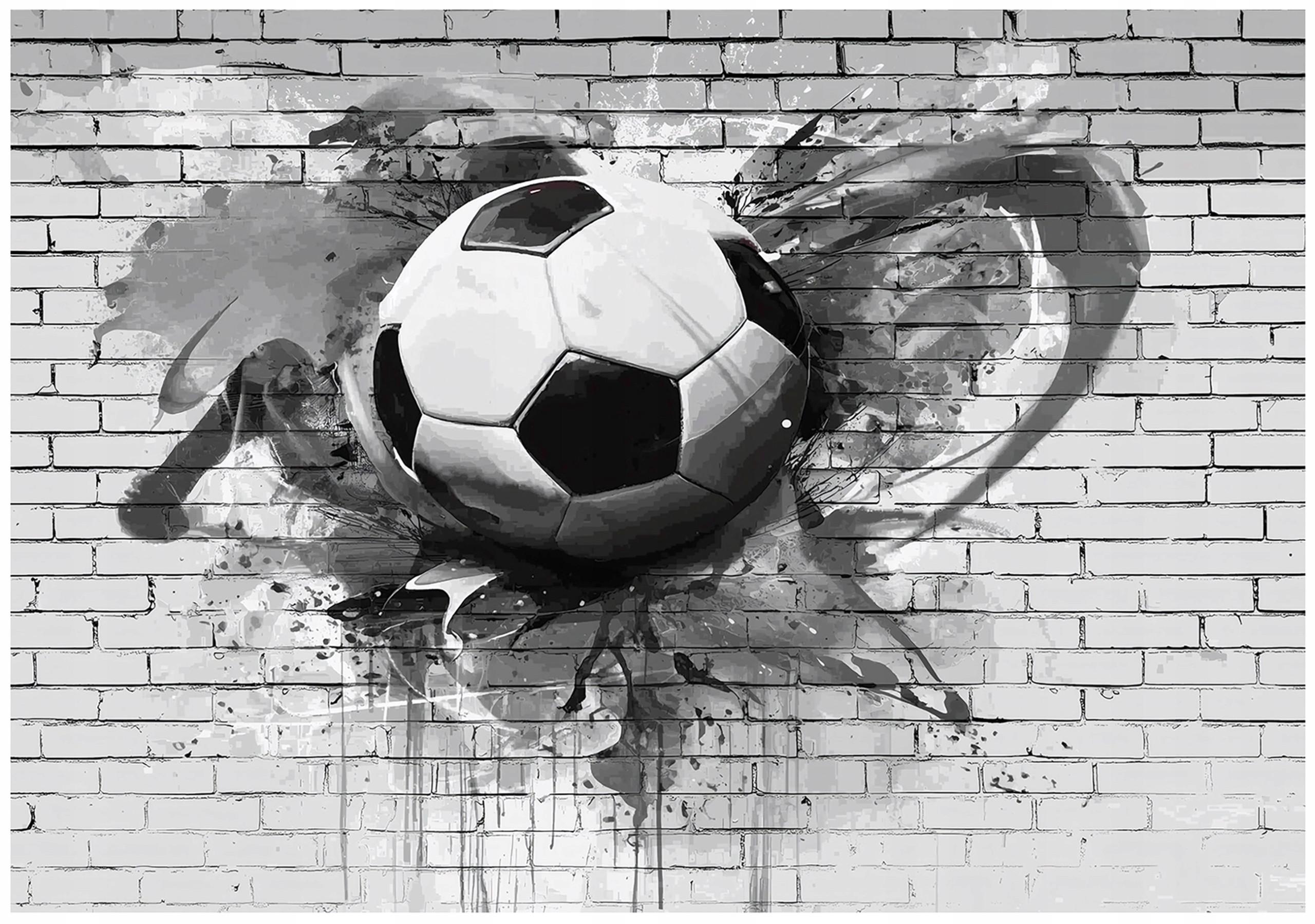 FOTOTAPETE 3D Fußball Grau 200x140 cm - Multicolor, Papier (200/140cm) - Wallarena
