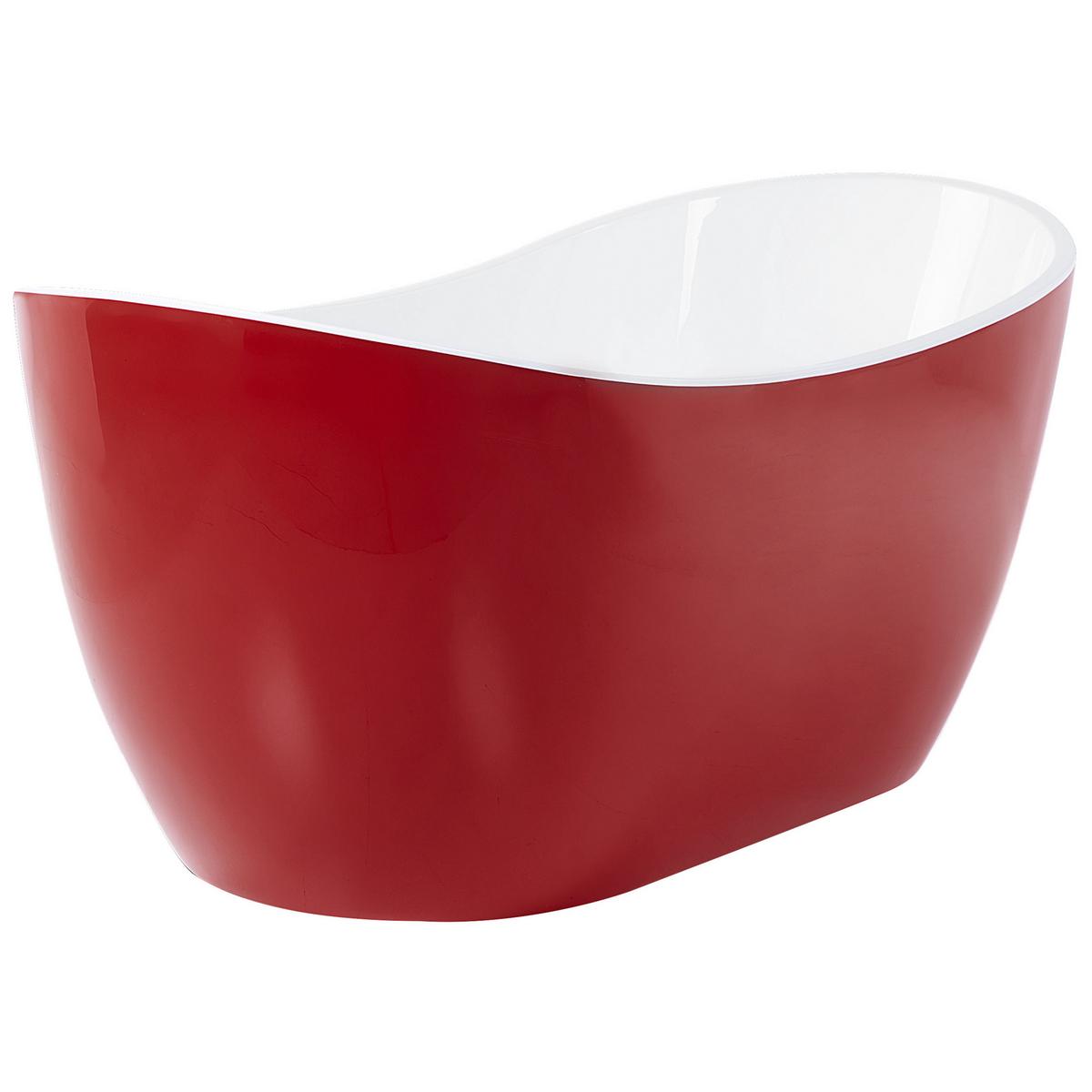 BADEWANNE FREISTEHEND 78x180x72 cm rot Antigua - Rot, Kunststoff (78/72/180cm) - Beliani