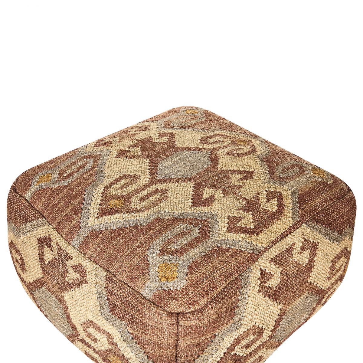 POUF Urpad 50/50/30 cm - Rot, Naturmaterialien (50/30/50cm) - Beliani