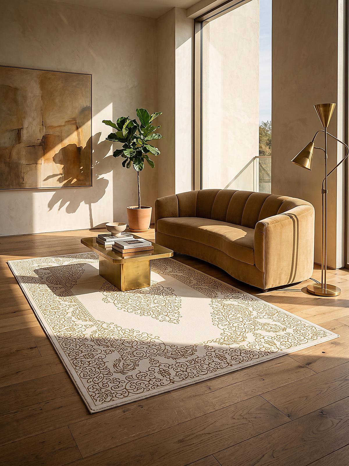 LÄUFER ERESMA Orient-Medaillon Polyester Creme 80 x 300 cm - Creme, Textil (80/300cm) - KADIMA DESIGN
