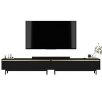 TV-LOWBOARD 2er-Set Selene Schwarz matt 280 cm mit Metallrahmen - Schwarz, Holzwerkstoff/Metall (280/44/35cm) - Meble Lindner